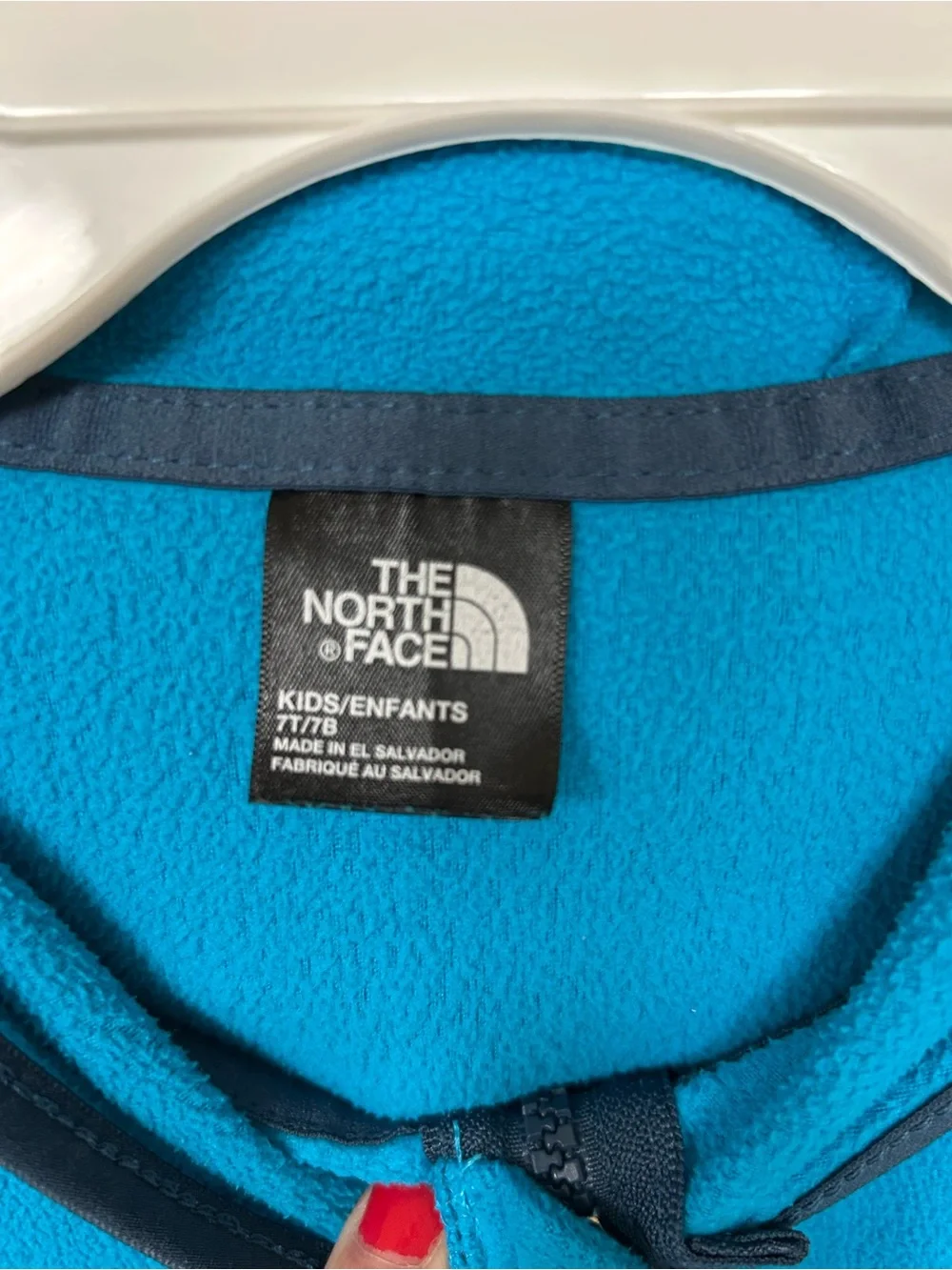 The North Face Kids Two-Tone Teal and Navy Full-Zip Hoodie